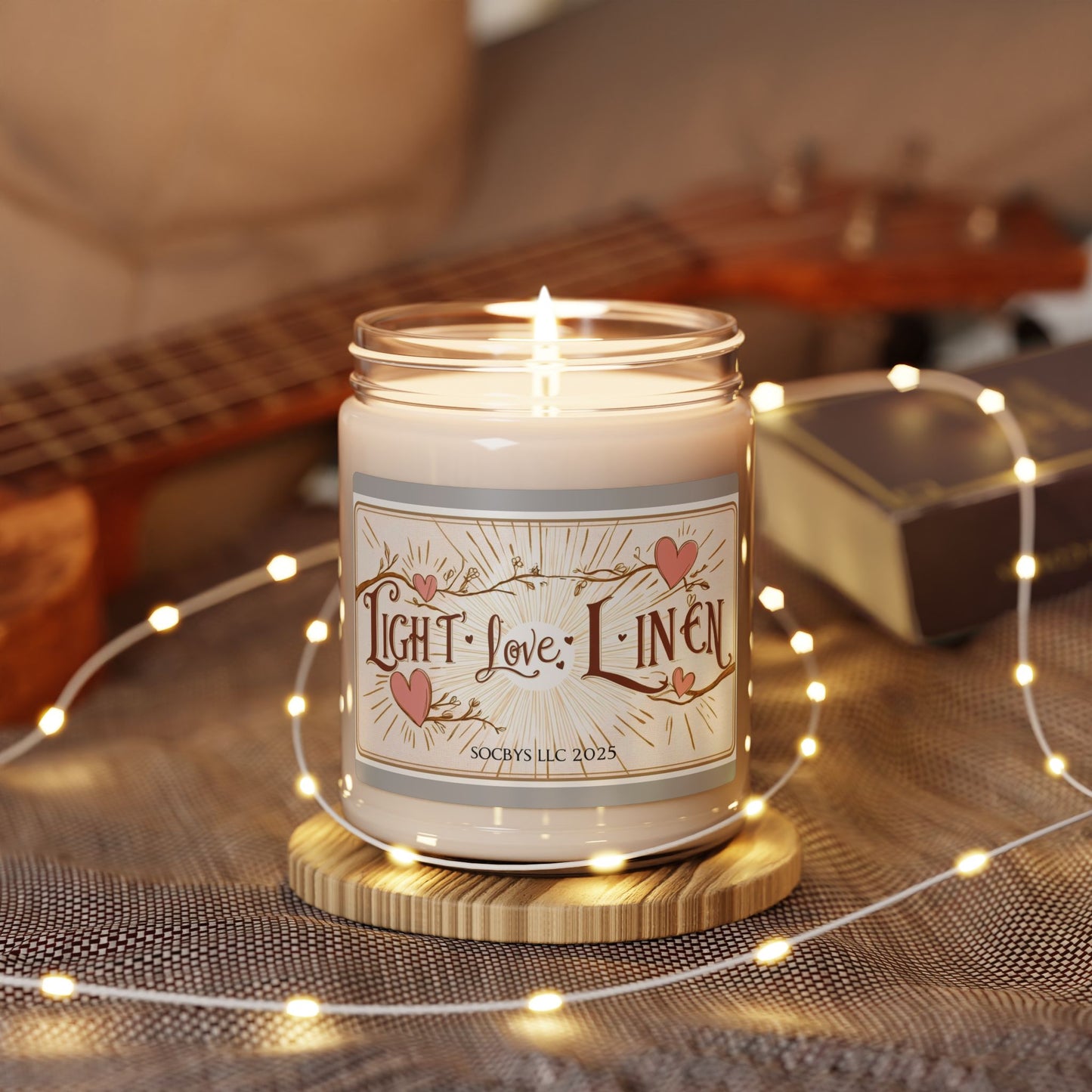 LIVE, LOVE & LINEN | Fresh Cotton Blossom, Lemon & Sandalwood Soy Candle