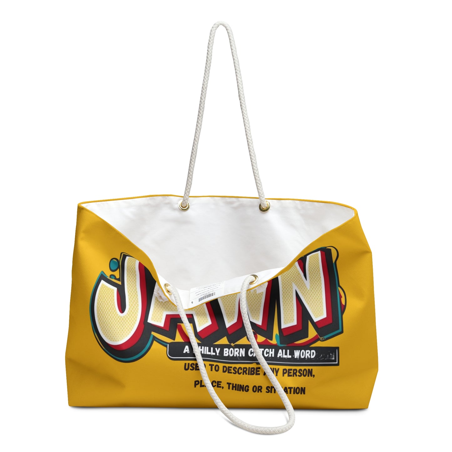 Philly "JAWN" Weekender Bag- | YELLOW Oversized Travel Tote