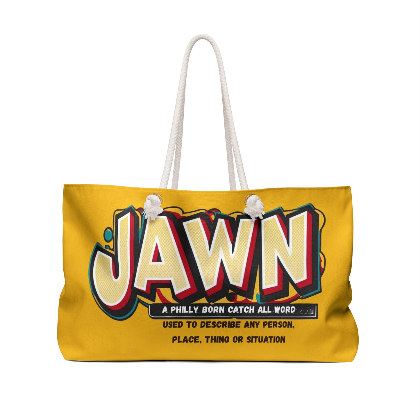 Philly "JAWN" Weekender Bag- | YELLOW Oversized Travel Tote